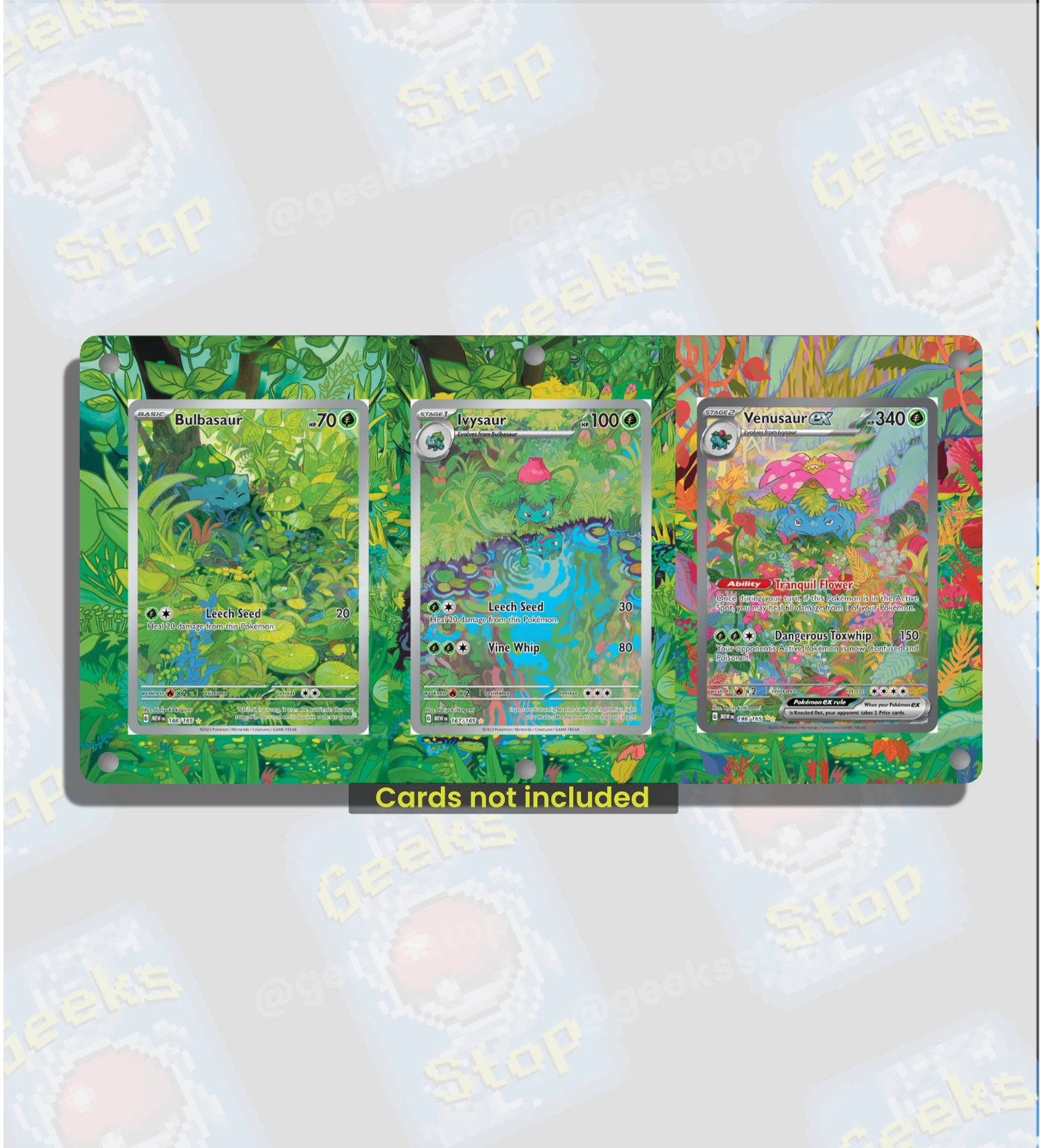 Bulbasaur Ivysaur Venusaur ex 151 | Card Display Case Extended Art for Pokemon C Bulbasaur Ivysaur Venusaur ex 151 | Card Display Case Extended Art for Pokemon C