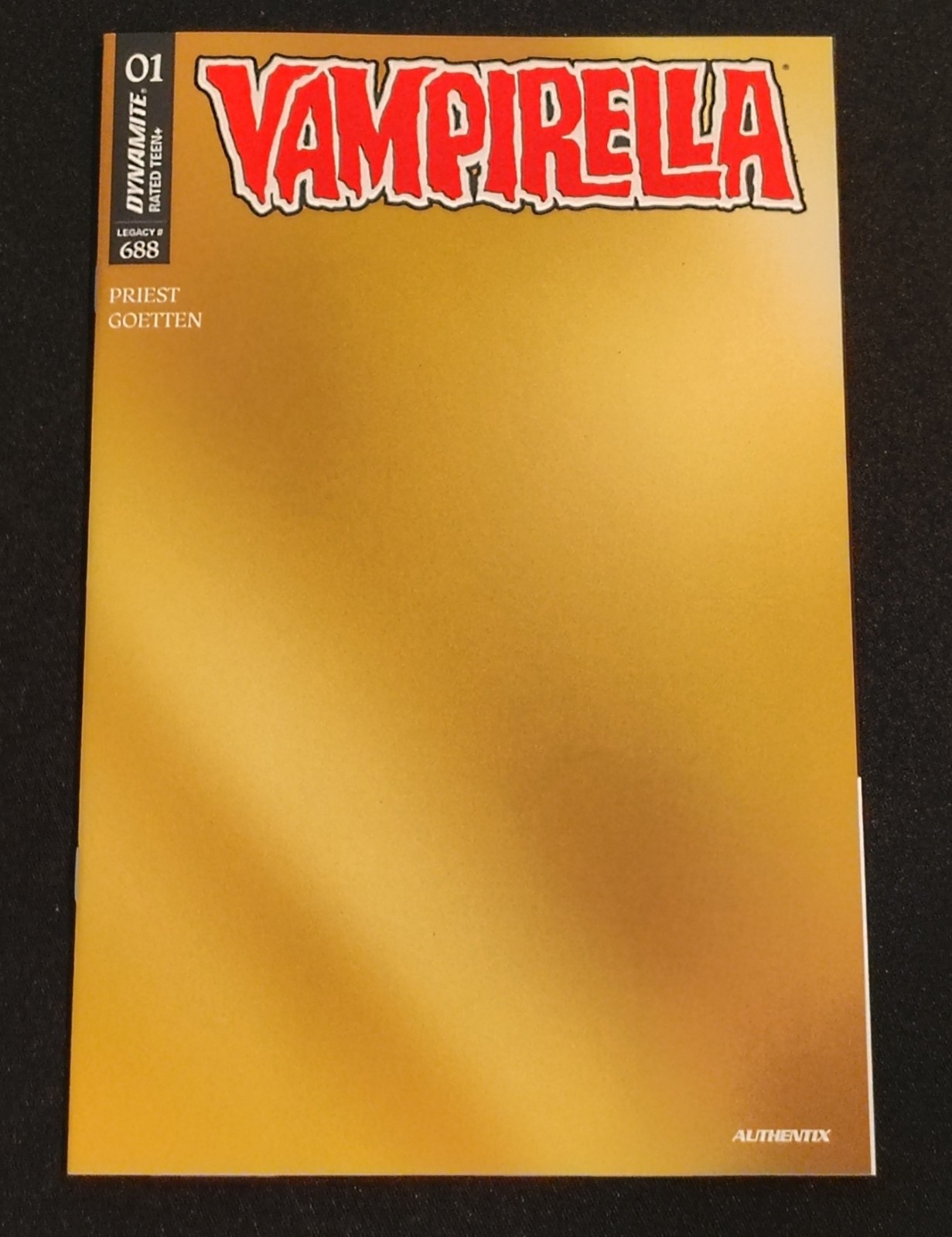 Vampirella #1 Blind Bag Rare Gold Blank Authentix Dynamite Entertainment