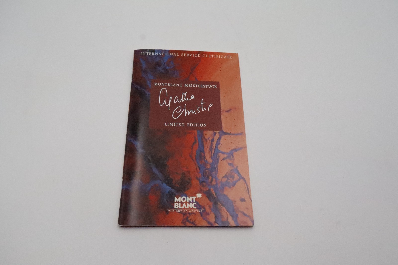 Montblanc Agatha Christie Limited Edition International Service Certificate