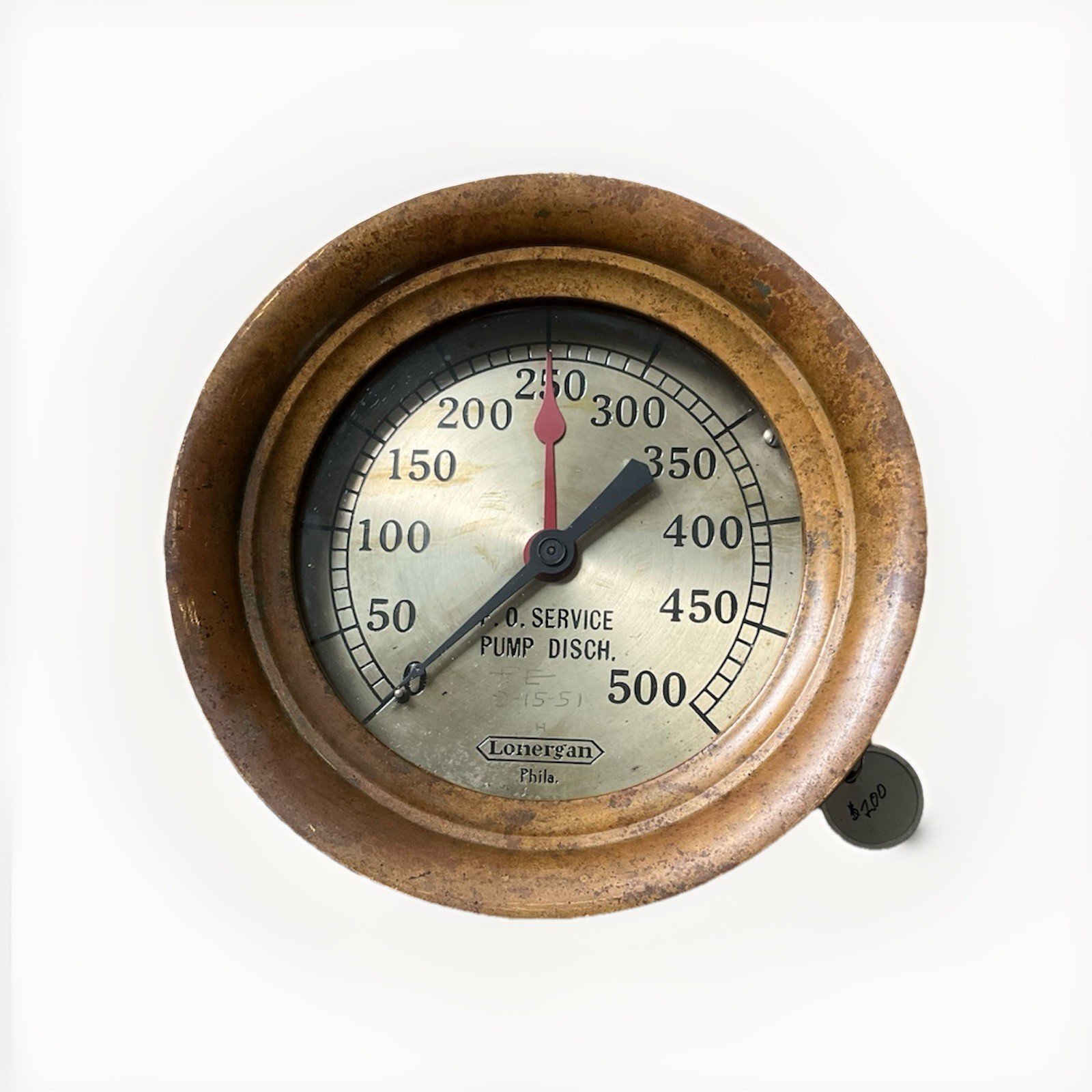 Antique Lonergan Phila Brass Industrial Pressure Gauge Steampunk Decor Antique Lonergan Phila Brass Industrial Pressure Gauge Steampunk Decor
