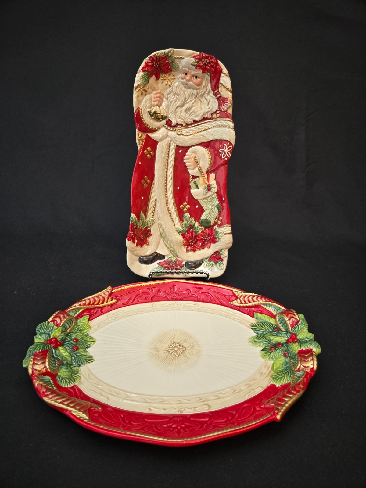Two Fitz and Floyd Christmas Serving Platters Two Fitz and Floyd Christmas Serving Platters