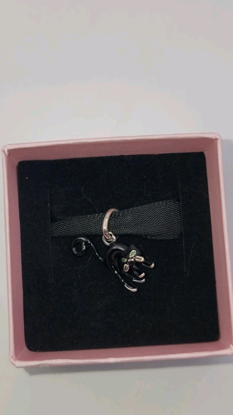 Pandora 925 Black Cat Dangle Charm 794769C01 w/ Pouch