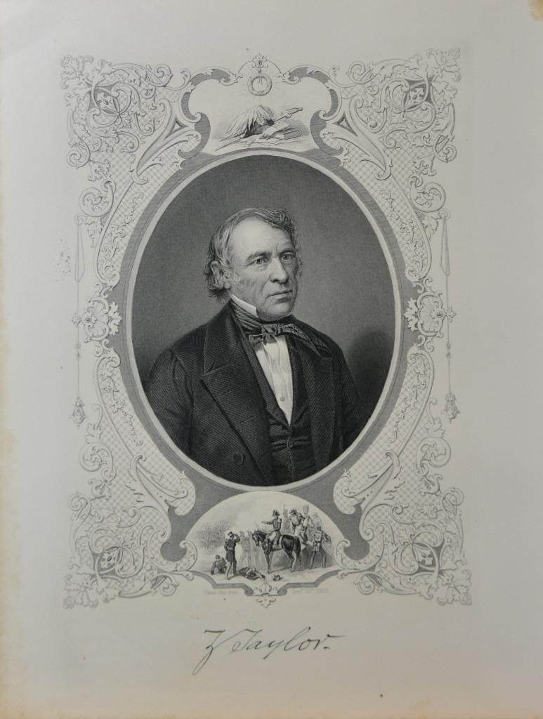 Antique United States Seminole Wars President Zachary Taylor  Art 1878