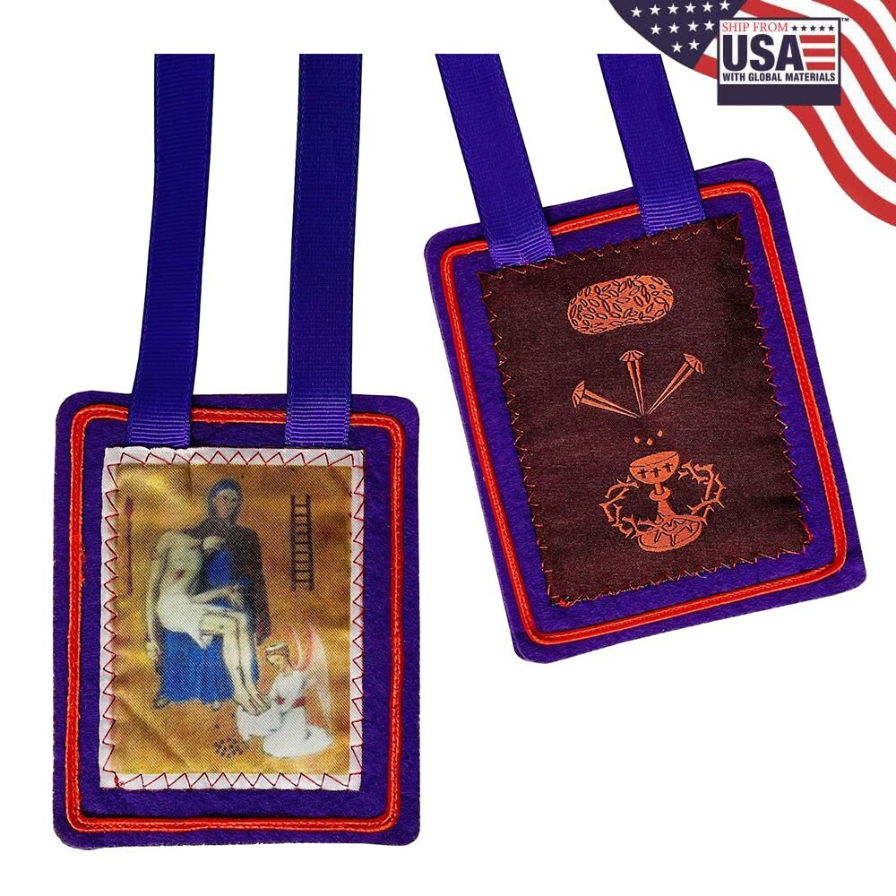 Scapulars Catholic,Purple Scapular of Benediction and Protection, Escapulario... Scapulars Catholic,Purple Scapular of Benediction and Protection, Escapulario...