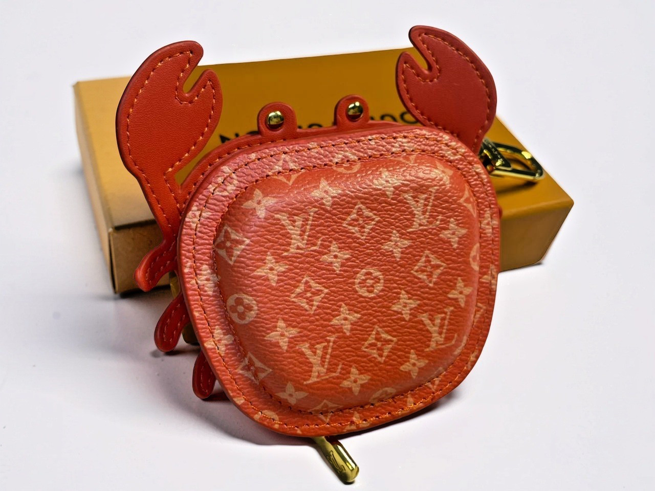 LOUIS VUITTON Bag Charm LV Club Monogram Canvas Orange Key Holder LOUIS VUITTON Bag Charm LV Club Monogram Canvas Orange Key Holder