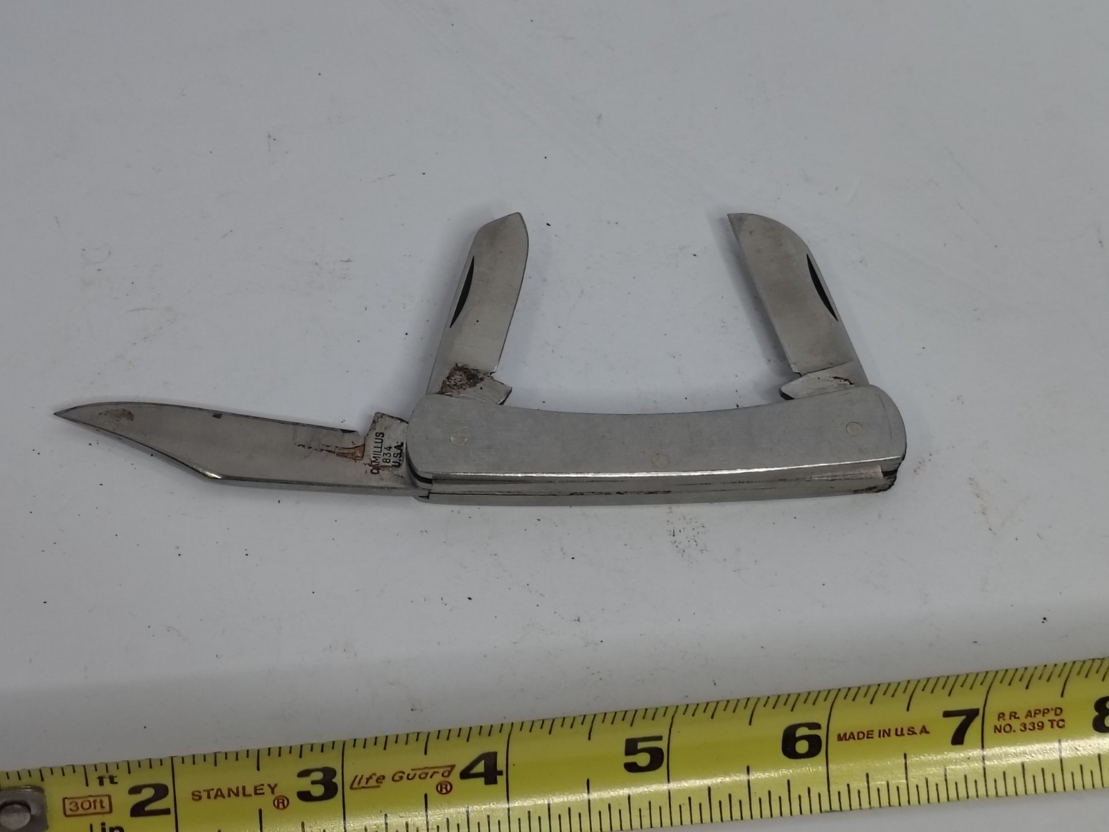 Vintage Silver Sword Camillus USA 834 Knife 3 Blades