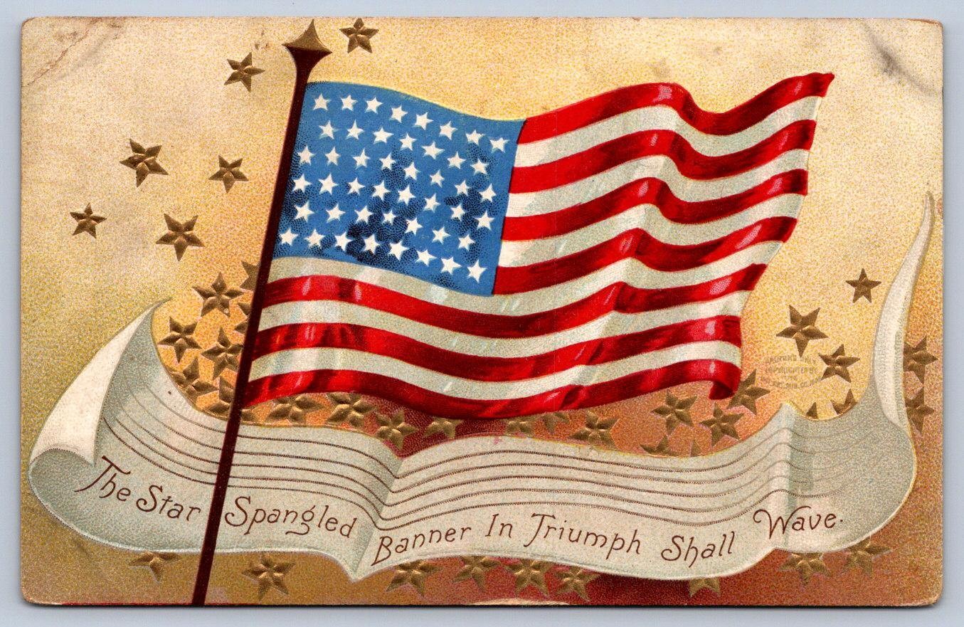 Patriotic Postcard c1910 US Flag Star Spangled Banner International Art Publ Patriotic Postcard c1910 US Flag Star Spangled Banner International Art Publ
