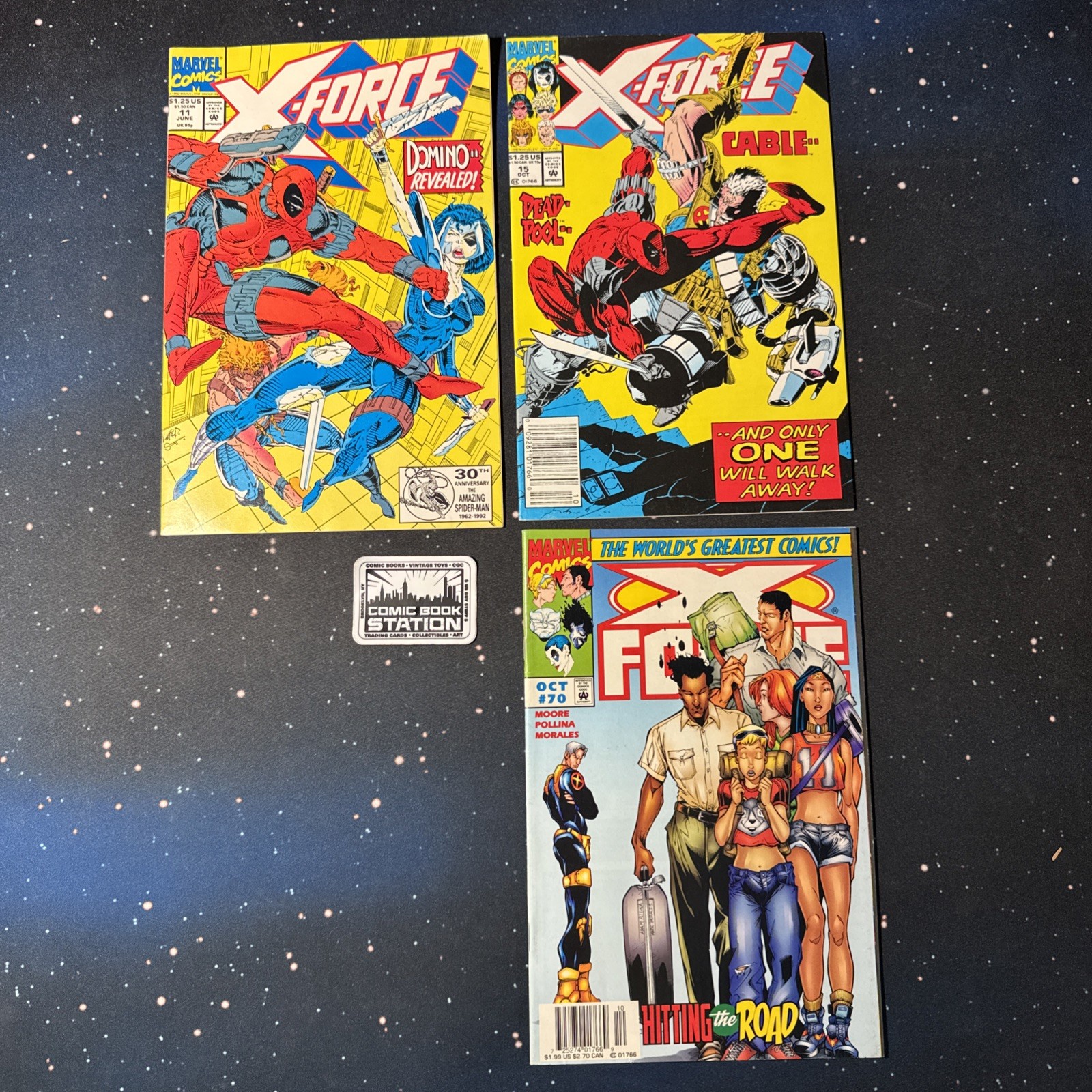 X-Force #11, 15, 70 Lot 1992/1997 Marvel Newsstand Raw Deadpool 1st Domino CS X-Force #11, 15, 70 Lot 1992/1997 Marvel Newsstand Raw Deadpool 1st Domino CS