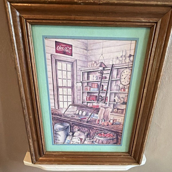 Coca-Cola Framed Advertising Print Wall Art, Soda Theme, Brown Green Red White Coca-Cola Framed Advertising Print Wall Art, Soda Theme, Brown Green Red White