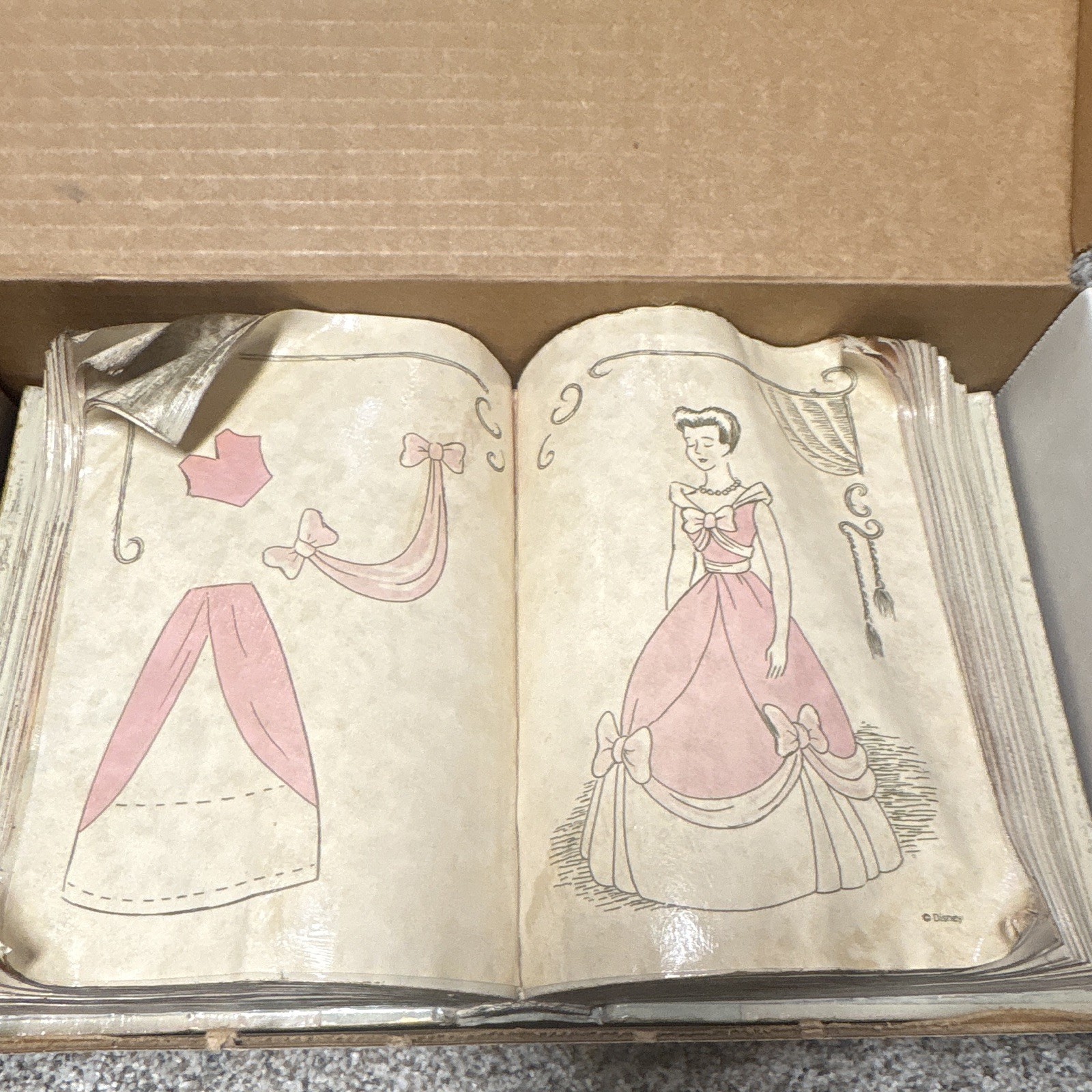 Walt Disney Cinderella Sewing Book with wood stand new in box