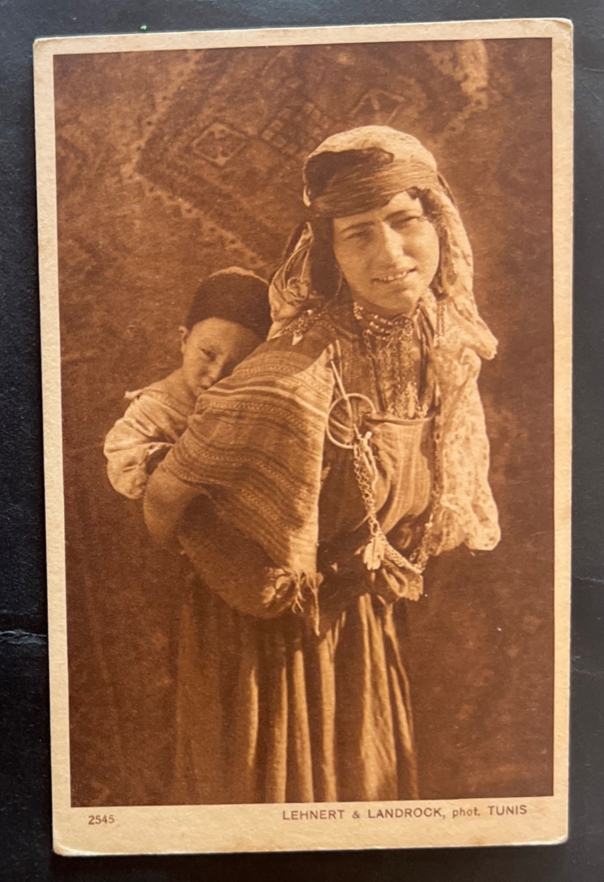 Agrome COLONY PC Lehnert & Landrock c1910 “MADRE Mother BEDU” GIRL Risque (8149