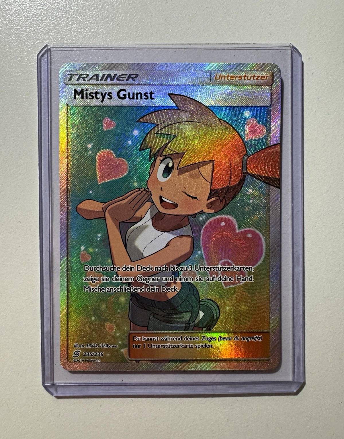 Pokemon Misty\'s Favor 235/236 Covenant of Peers Full Art Holo German NM-EX Pokemon Misty\'s Favor 235/236 Covenant of Peers Full Art Holo German NM-EX