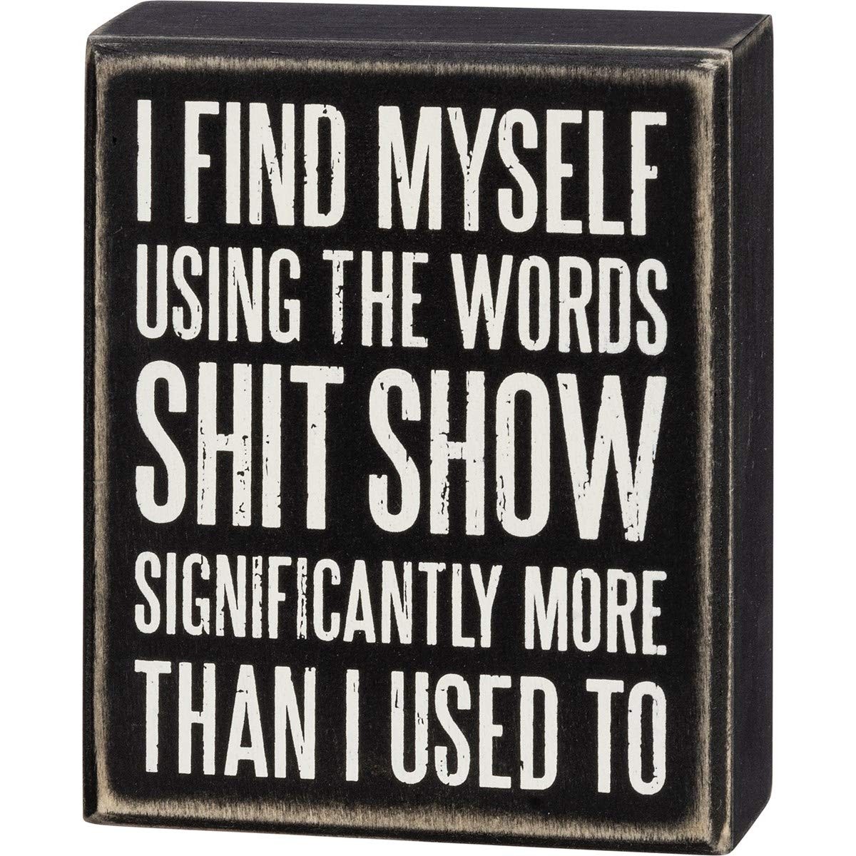 Box Sign - I Find Myself Using The Words,Sculptures & Figurines, White Box Sign - I Find Myself Using The Words,Sculptures & Figurines, White