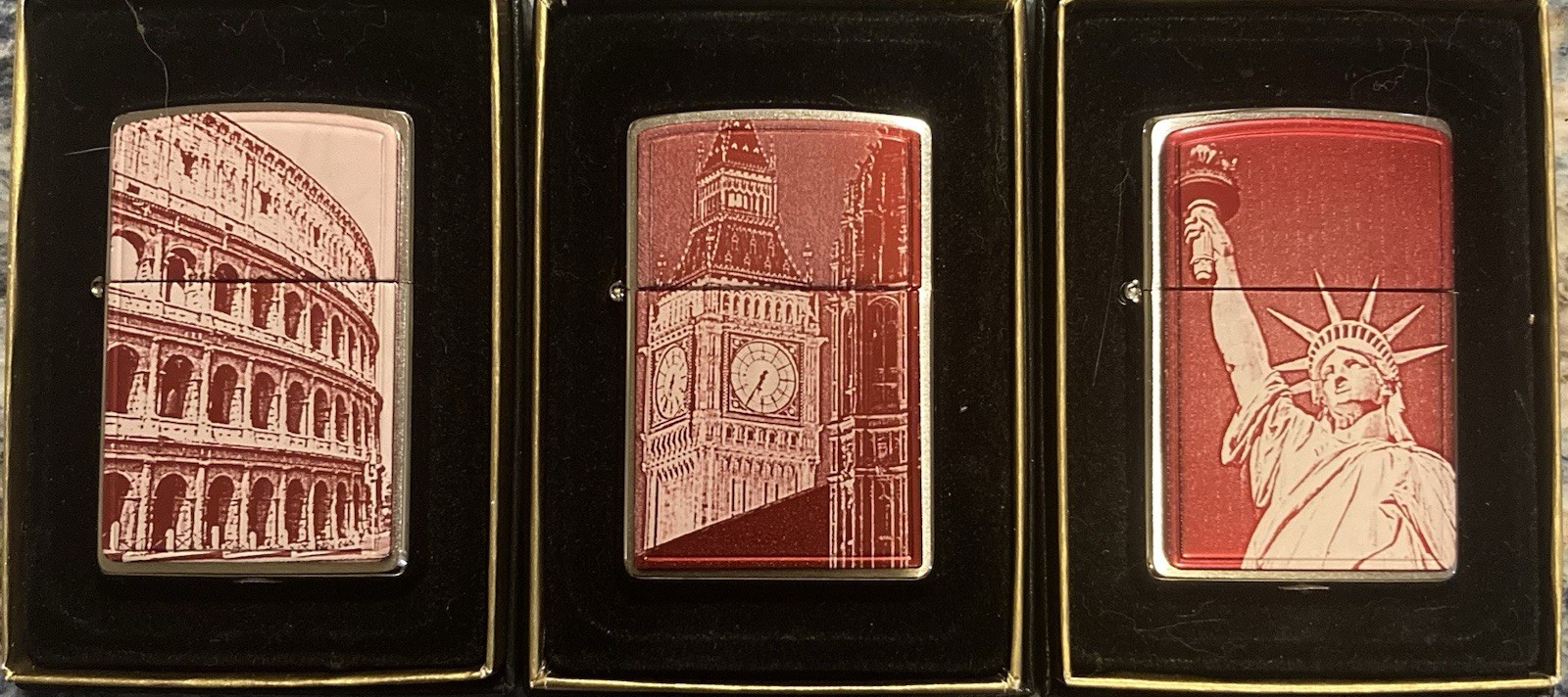 World Heritage Sites Zippos Collection (lot of 3)
