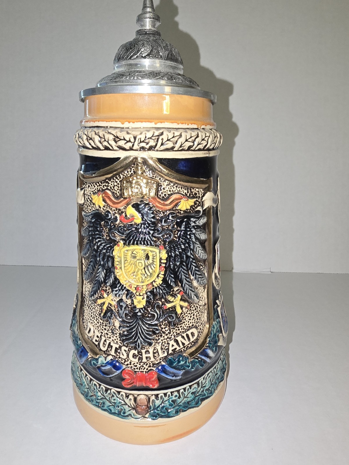 Zoller Born Signed Handpainted German Stein Deutschland Eagle Pewter Limited NWT Zoller Born Signed Handpainted German Stein Deutschland Eagle Pewter Limited NWT