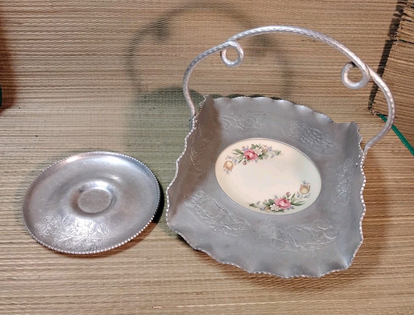 Vintage Cromwell Hammered Aluminum Tray & Continental Mark Hand Wrought Plate