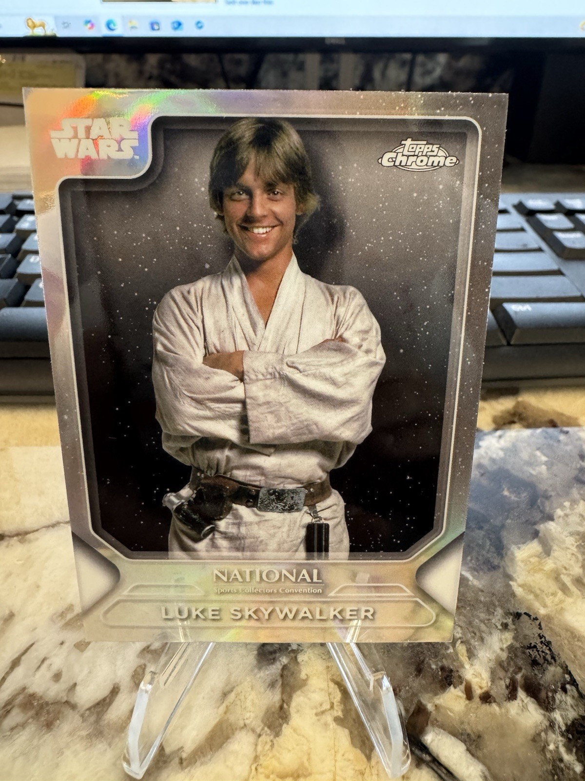 2025 Topps Chrome The National Silver Pack Star Wars Luke Skywalker Card #SW-2 2025 Topps Chrome The National Silver Pack Star Wars Luke Skywalker Card #SW-2