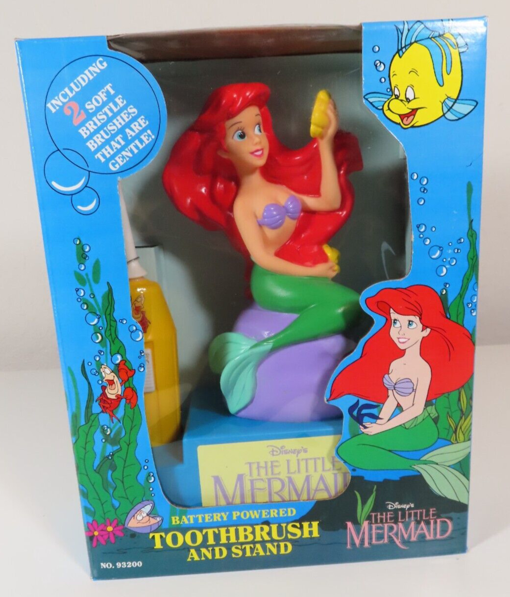 VTG 1991 Disney Little Mermaid Ariel Toothbrush and Stand Janex NEW SEALED VTG 1991 Disney Little Mermaid Ariel Toothbrush and Stand Janex NEW SEALED