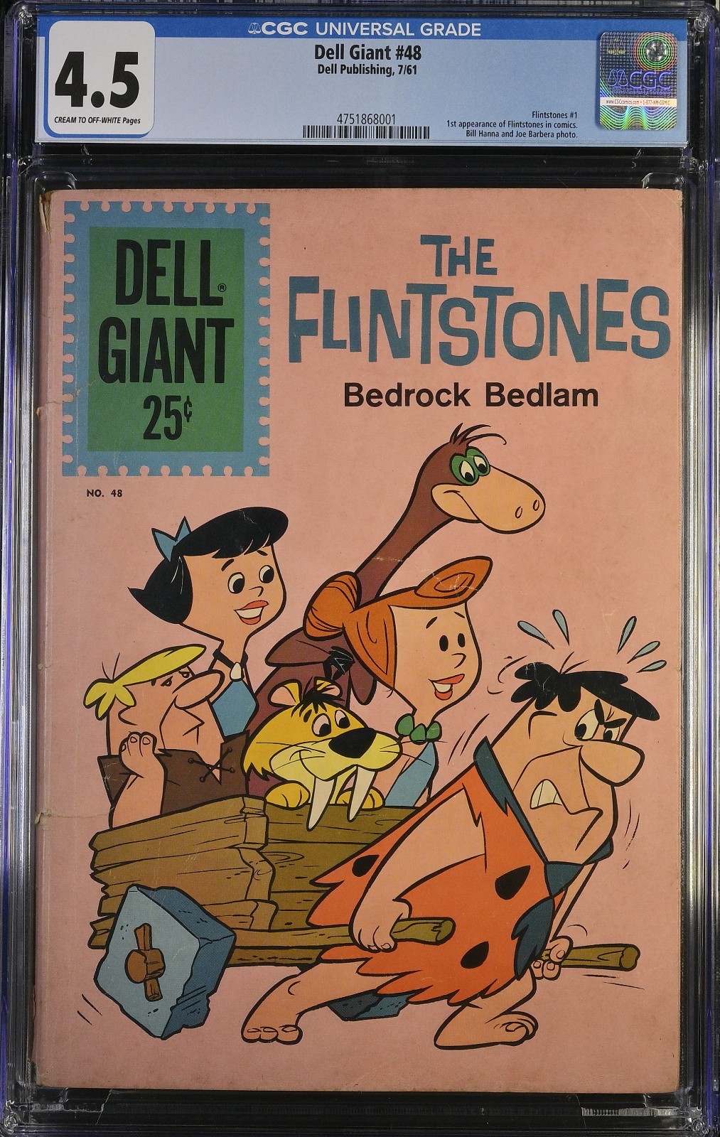 DELL GIANT #48 - CGC 4.5 - (1961 Gold Key, 1st comic app of Flintstones) DELL GIANT #48 - CGC 4.5 - (1961 Gold Key, 1st comic app of Flintstones)