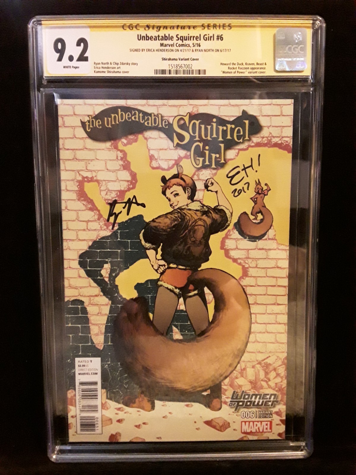 Unbeatable Squirrel Girl # 6 W.O.P Variant CCG 9.2 NM- SS Double Signed