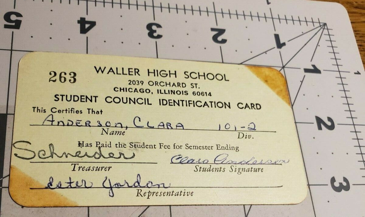 Vintage Waller High School Student Council ID Badge - Chicago Vintage Waller High School Student Council ID Badge - Chicago