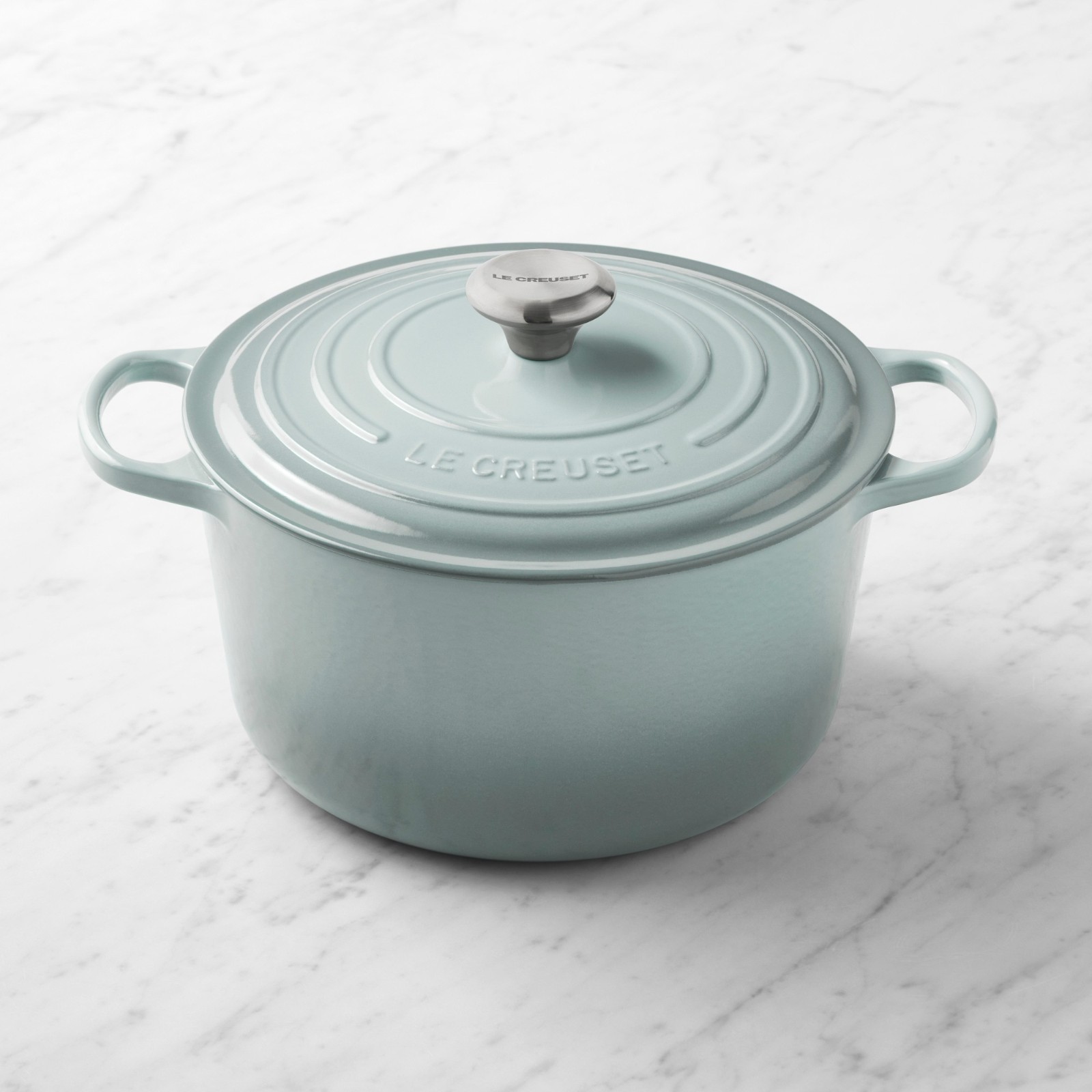Le Creuset Signature Enameled Cast Iron Deep Round Oven, 6.5-Qt, Sea Salt Le Creuset Signature Enameled Cast Iron Deep Round Oven, 6.5-Qt, Sea Salt