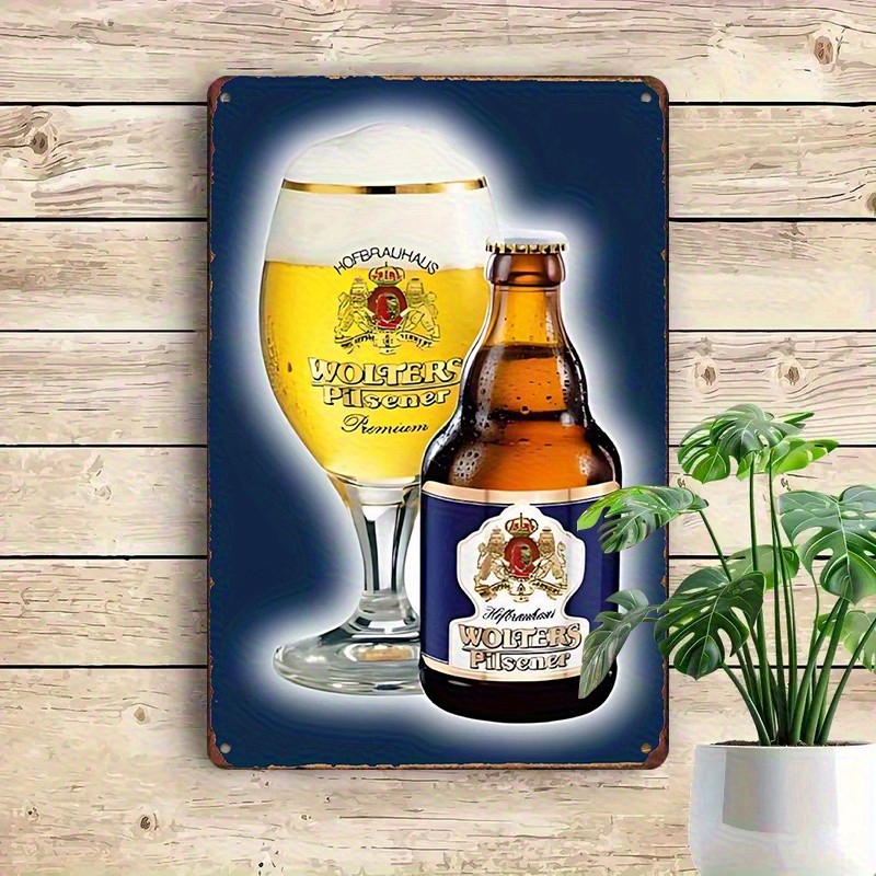 2D Flat, 2D Flat Wolters Pilsener Premium Tin Metal Signs (8.0inch x 12.0inch