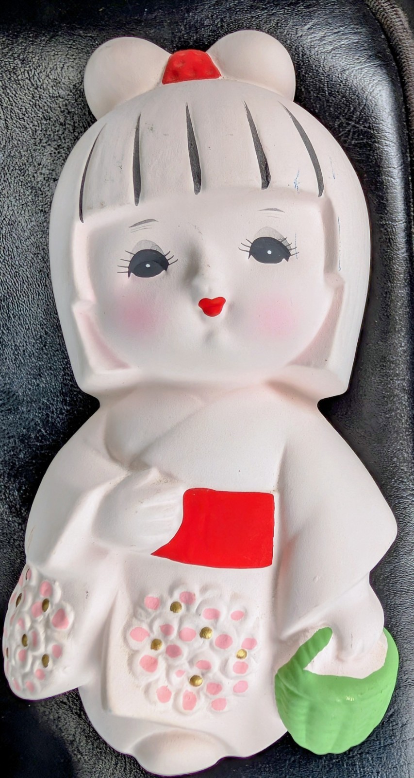 Vintage Japanese Bisque Hakata Doll Girl in Kimono Figurine Made in Japan Label