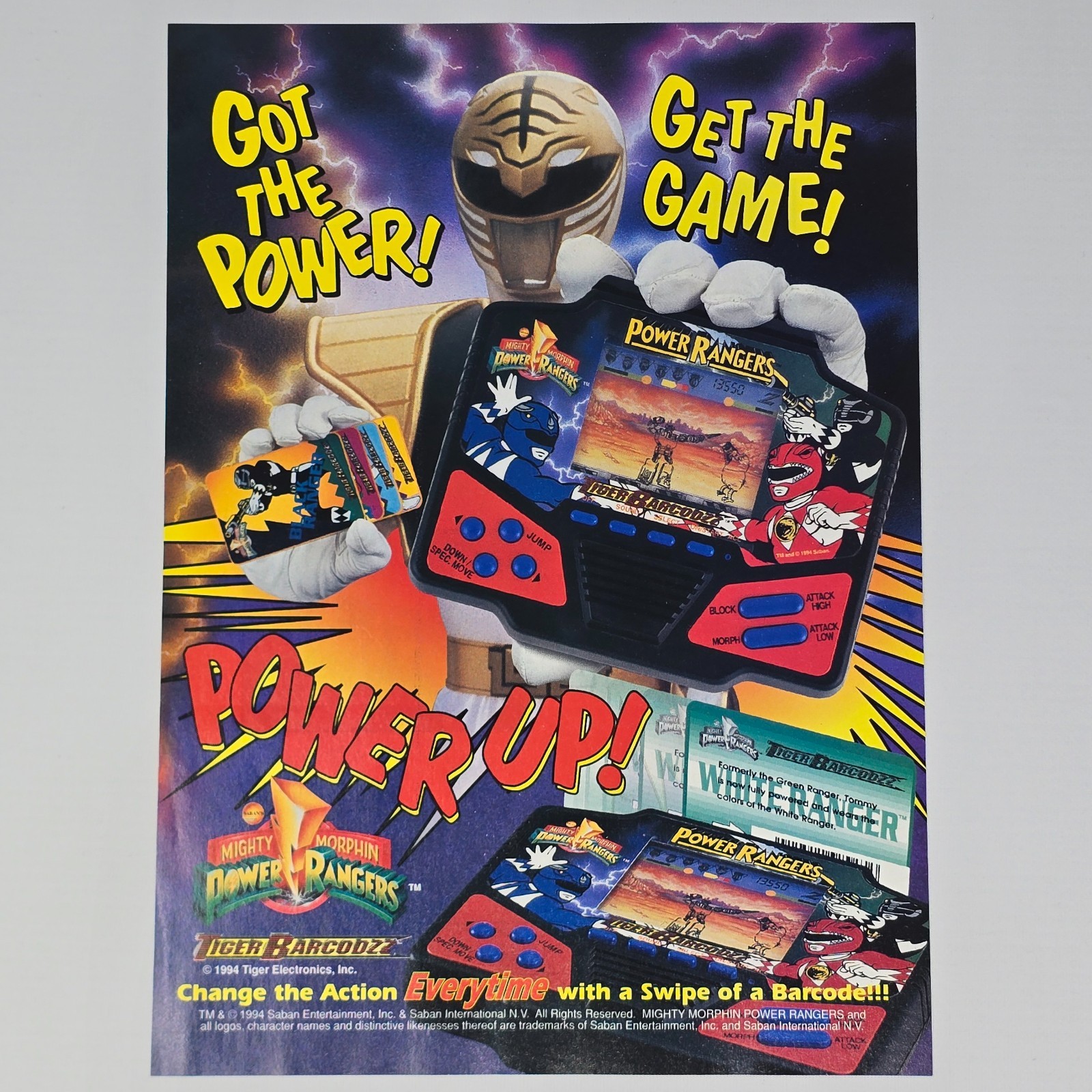 Mighty Morphin Power Rangers Tiger Barcodzz The Power Print Ad/Poster