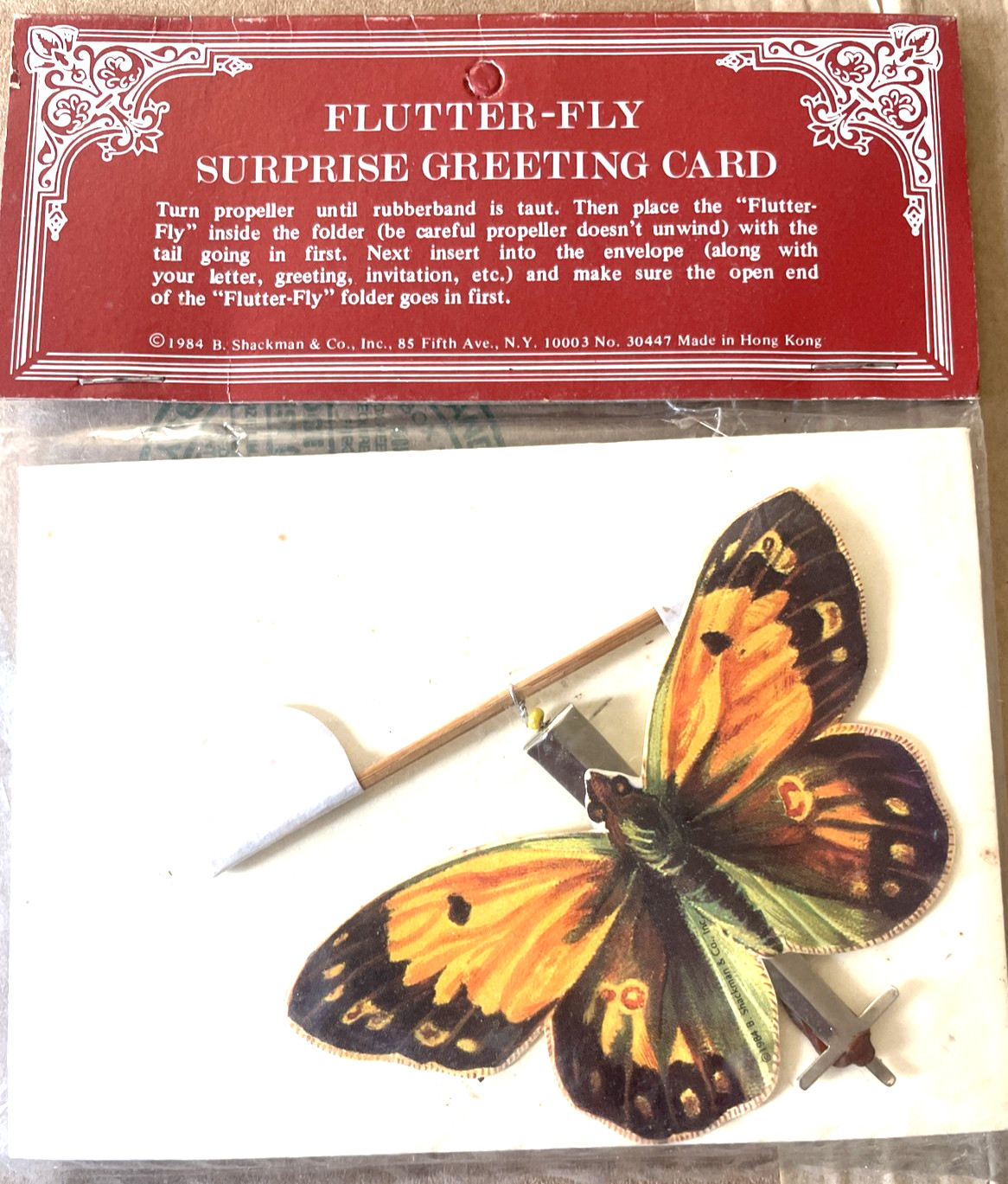 Butterfly Greeting Card Victorian Style Ephemera Entomologist Gift