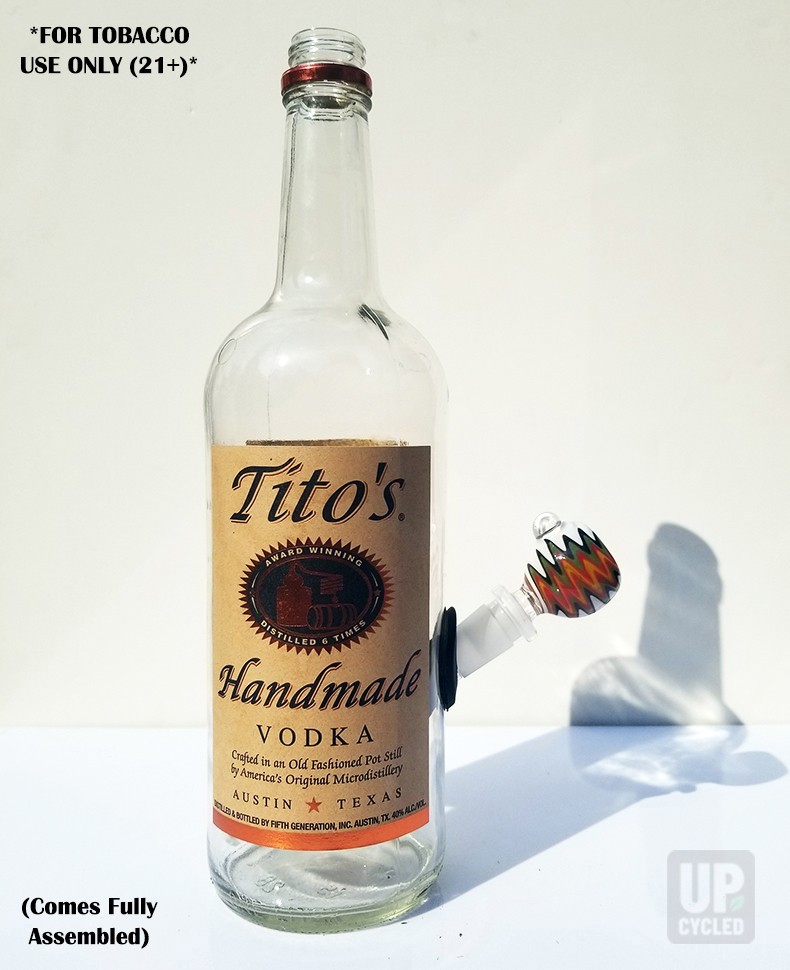 Titos Tobacco Pipe Pack - Handcrafted Authentic Glass Bottle - Made in USA Titos Tobacco Pipe Pack - Handcrafted Authentic Glass Bottle - Made in USA