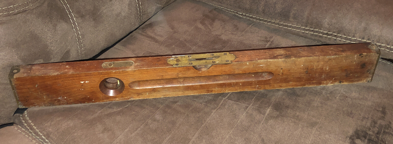 HTF STANLEY Rule & Level Co. Wood Level W Brass No. 3 USA 28”