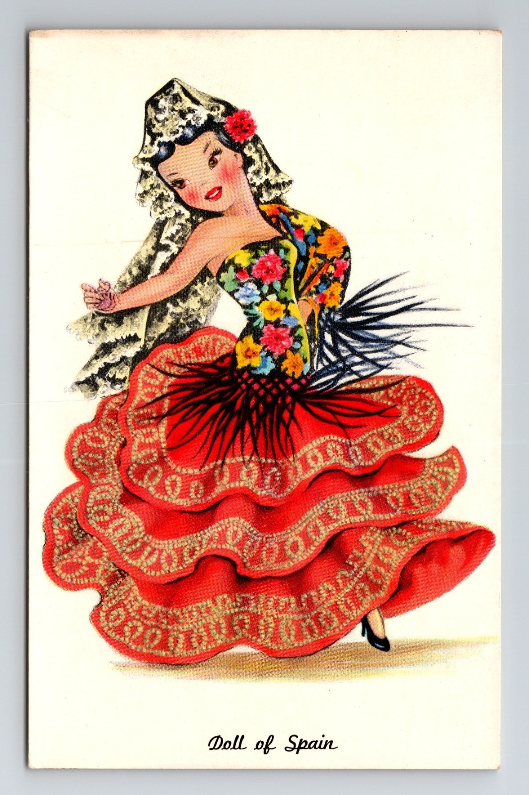 Postcard Doll of Spain - Dolls of Many Lands