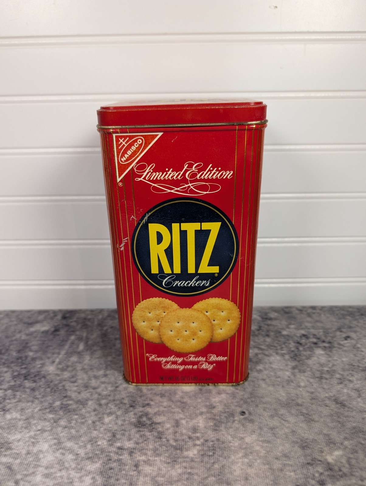 Vintage 1986 Ritz Crackers Limited Edition Tin 16 oz Vintage 1986 Ritz Crackers Limited Edition Tin 16 oz