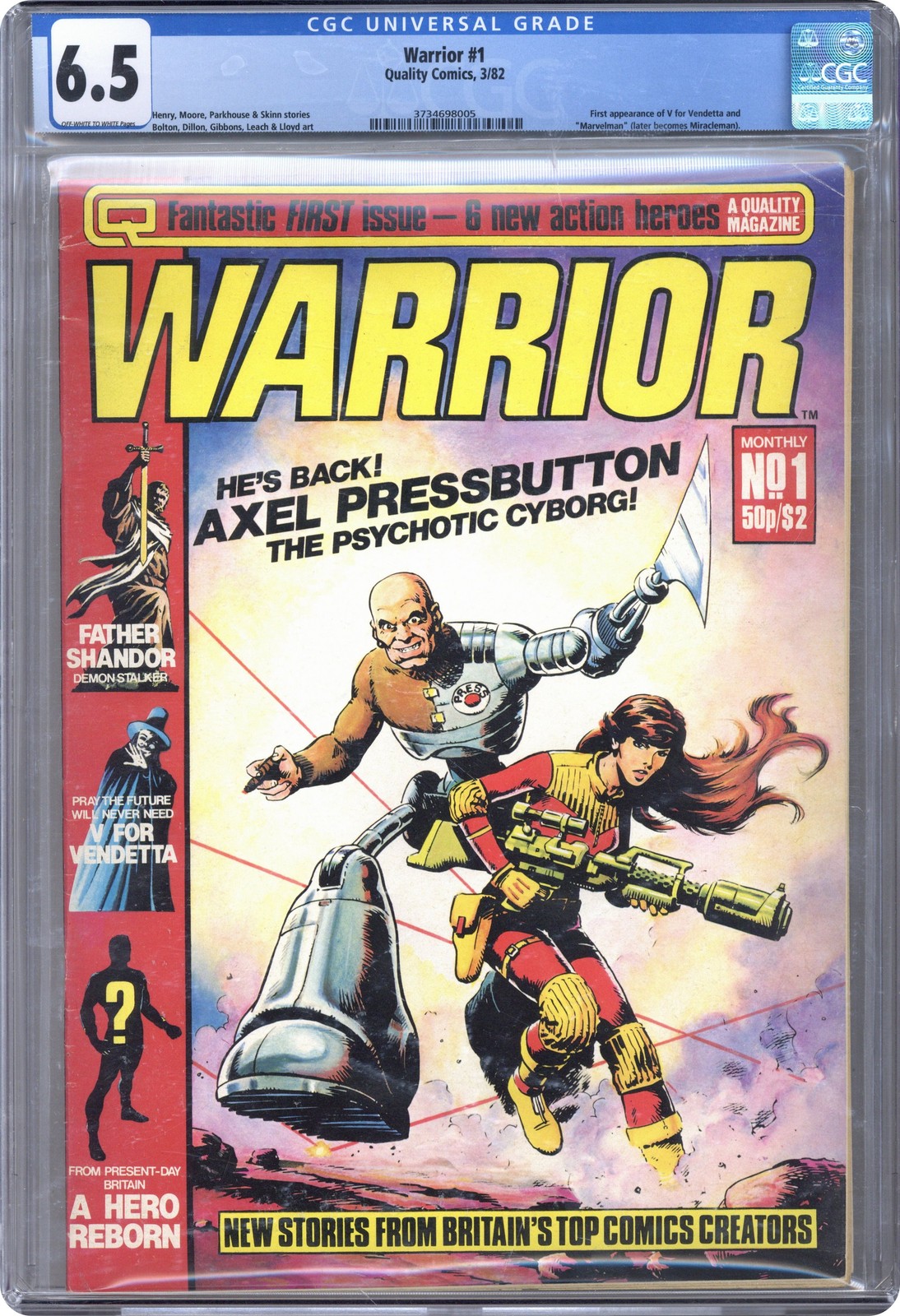 Warrior UK #1 CGC 6.5 1982 3734698005 1st app. Alan Moore's MarvelMan