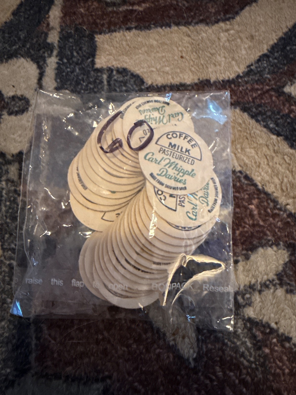 Vintage 1950s Carl Whipple Dairies Milk Bottle Caps Lot of 60 Coffee Milk Woonso
