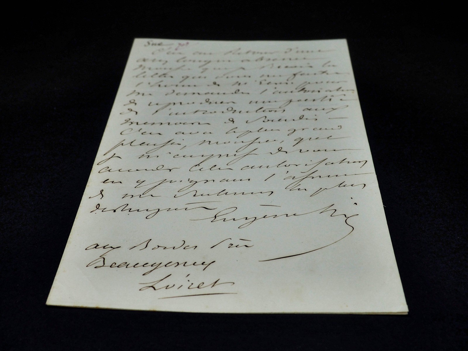 Eugene SUE - Signed Autograph Letter - to Léonce de Lamothe - 1857