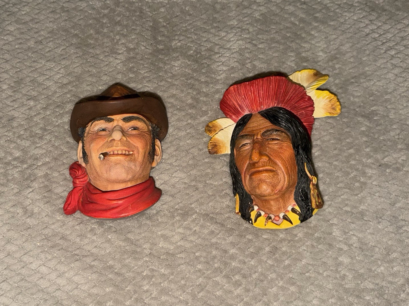 Cowboy and Tecumseh Bossons Head Busts