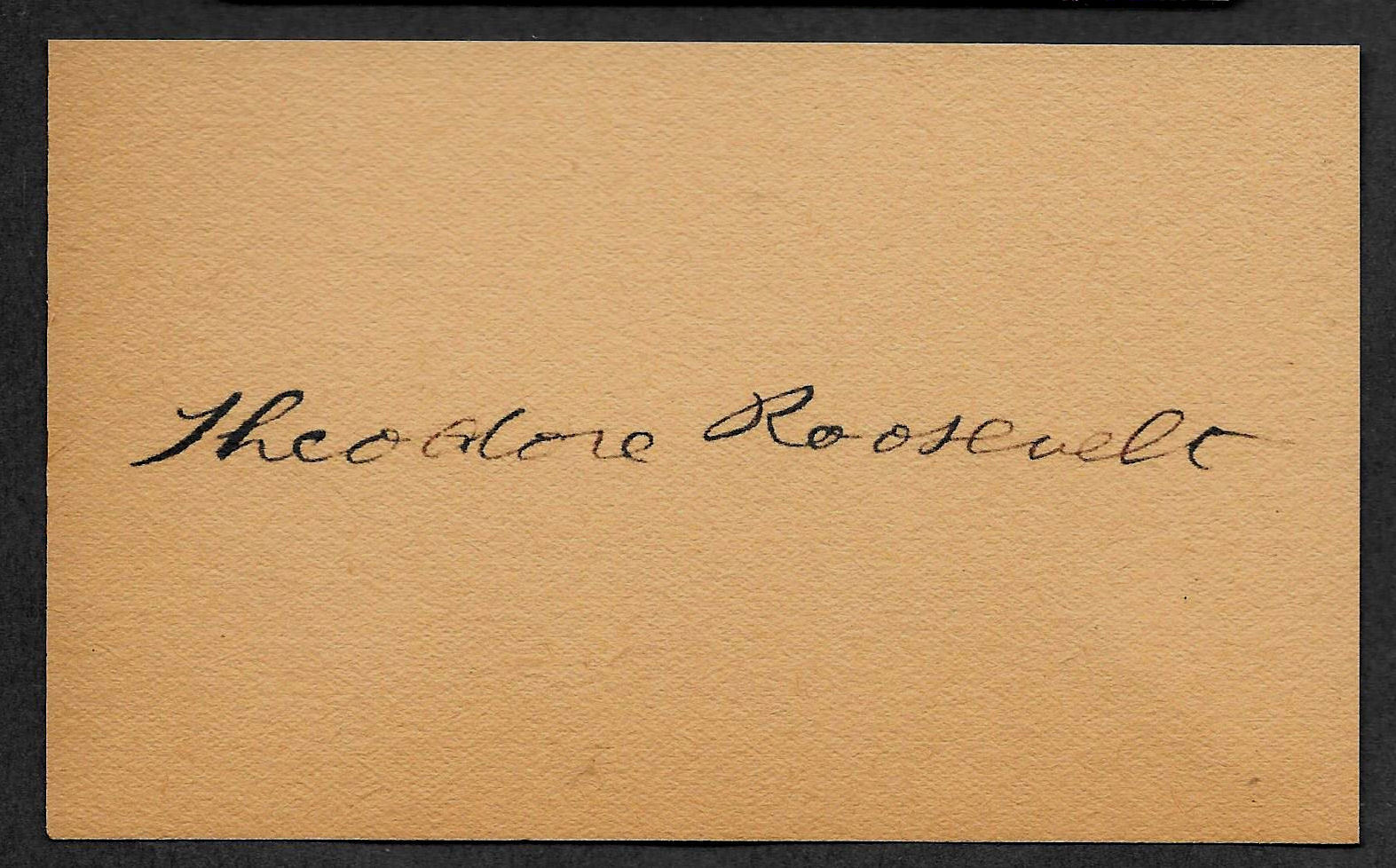 Theodore Teddy Roosevelt Autograph Reprint On Original 1905 3x5 Crd Theodore Teddy Roosevelt Autograph Reprint On Original 1905 3x5 Crd
