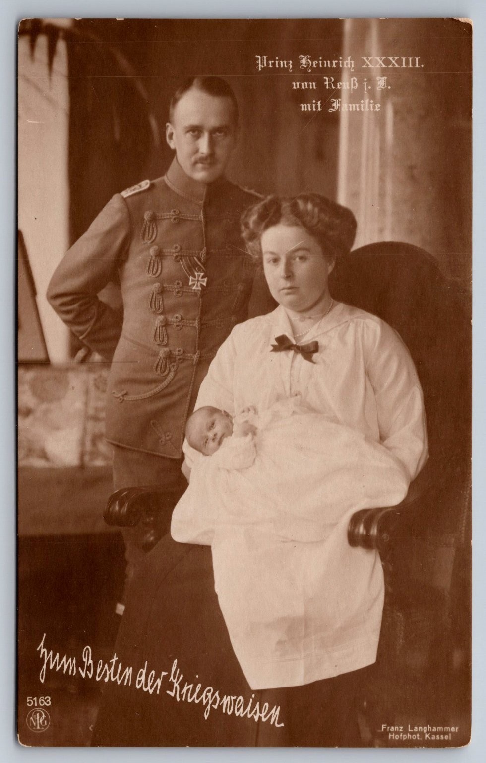 WWI RPPC Prince Heinrich XXXIII Reuss Family War Orphans Kassel Germany