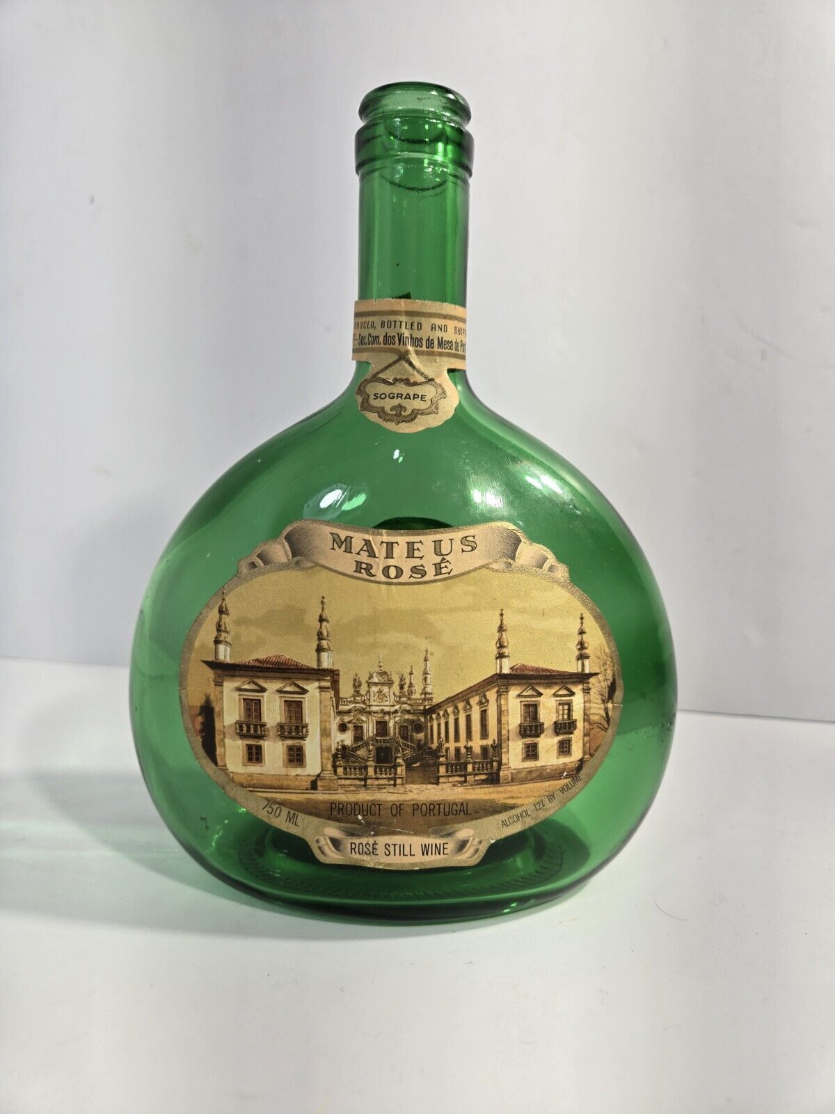 Vintage Mateus Rose Green Wine Bottle Portugal