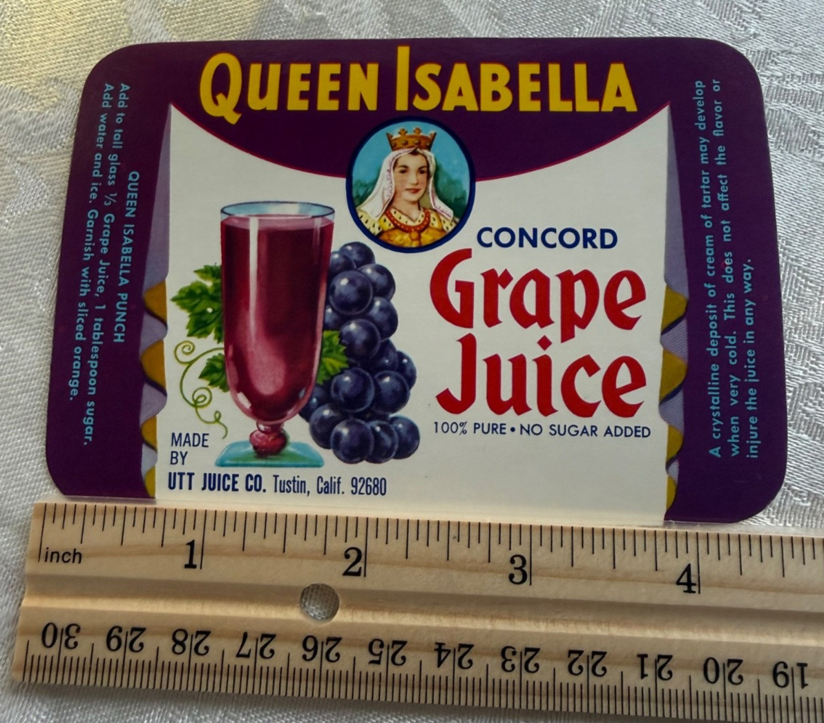 Queen Isabella Concorn Grape Juice Tustin, California
