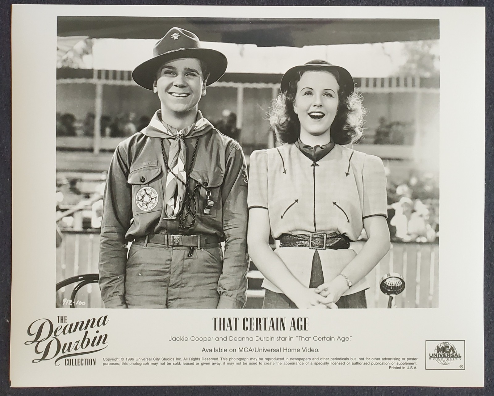 1940s Jackie Cooper  Deanna Durbin 1996 Universal Hollywood 8x10 PR Photograph