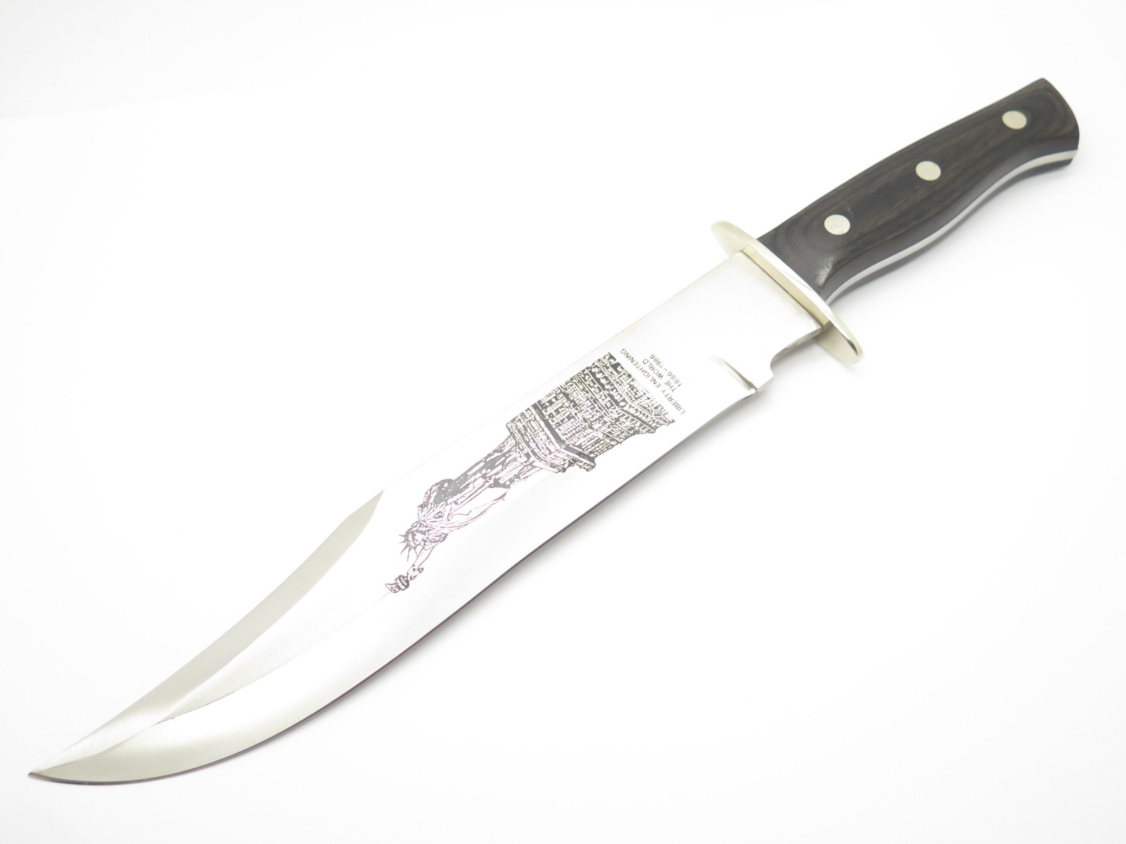 Vtg 1986 Parker Statue of Liberty Tak Fukuta Seki Japan Bowie Fixed Blade Knife Vtg 1986 Parker Statue of Liberty Tak Fukuta Seki Japan Bowie Fixed Blade Knife