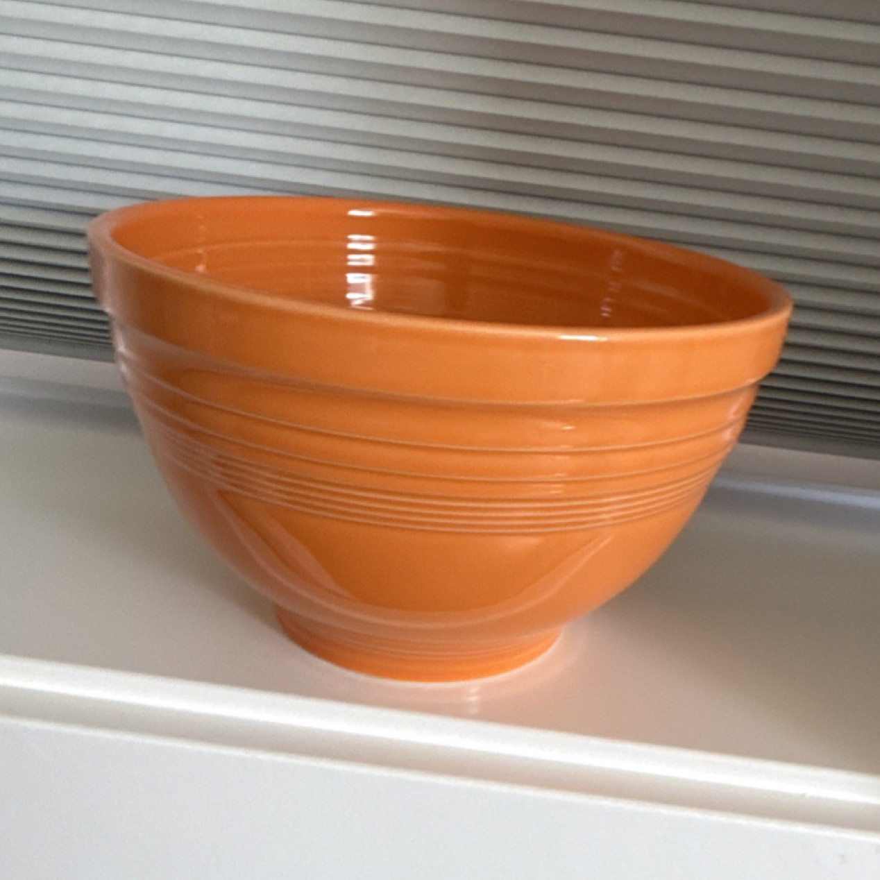 Fiesta HLC-USA Tangerine Ribbed Ceramic Mixing Bowl 9 5/8 Inch Baking Round