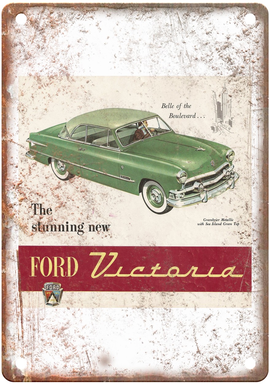 1951 Ford Victoria Vintage Automobile Advertising Retro Look Metal Sign AN2061