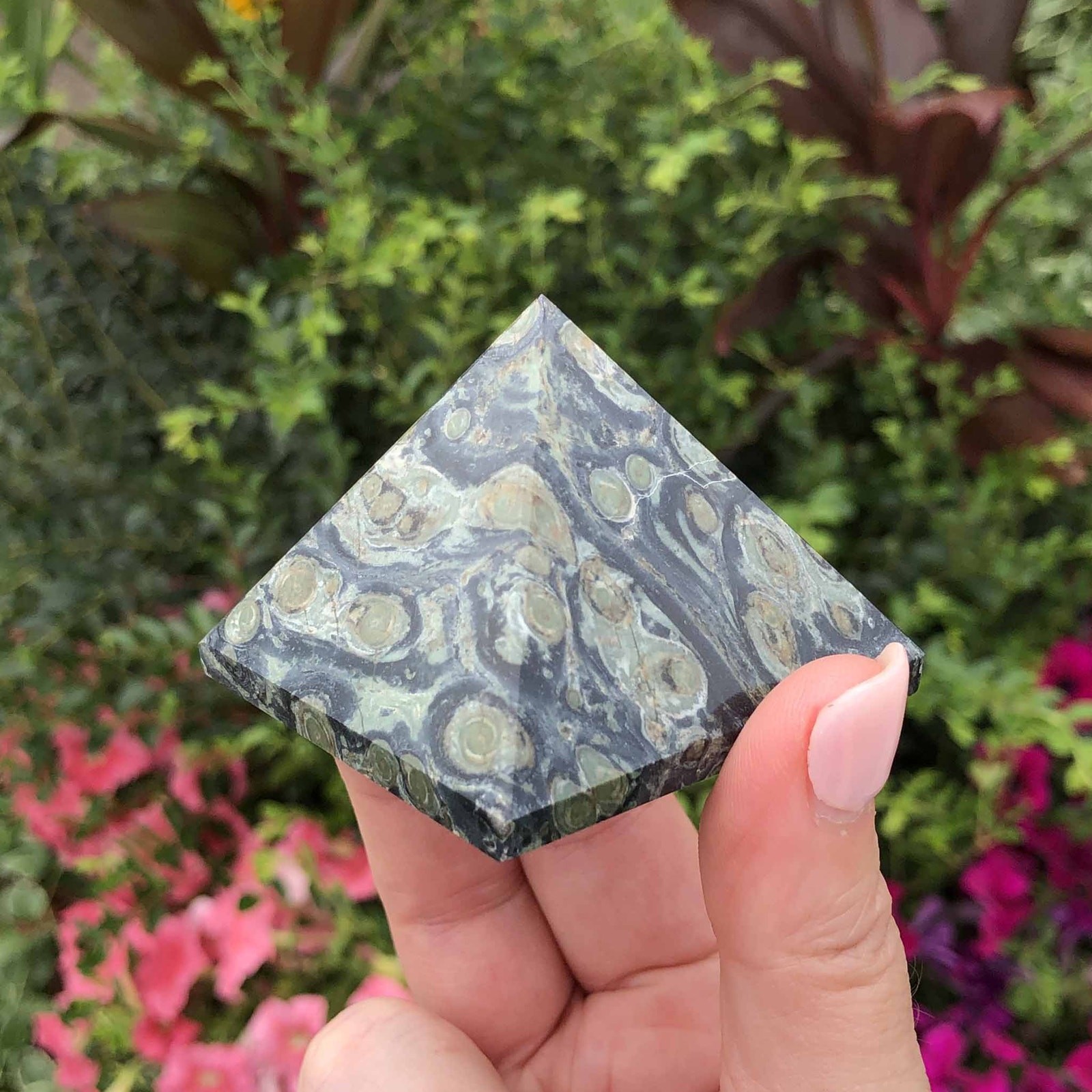 Green Kambaba Jasper Crystal Pyramid for Peace, Tranquility, Fertility