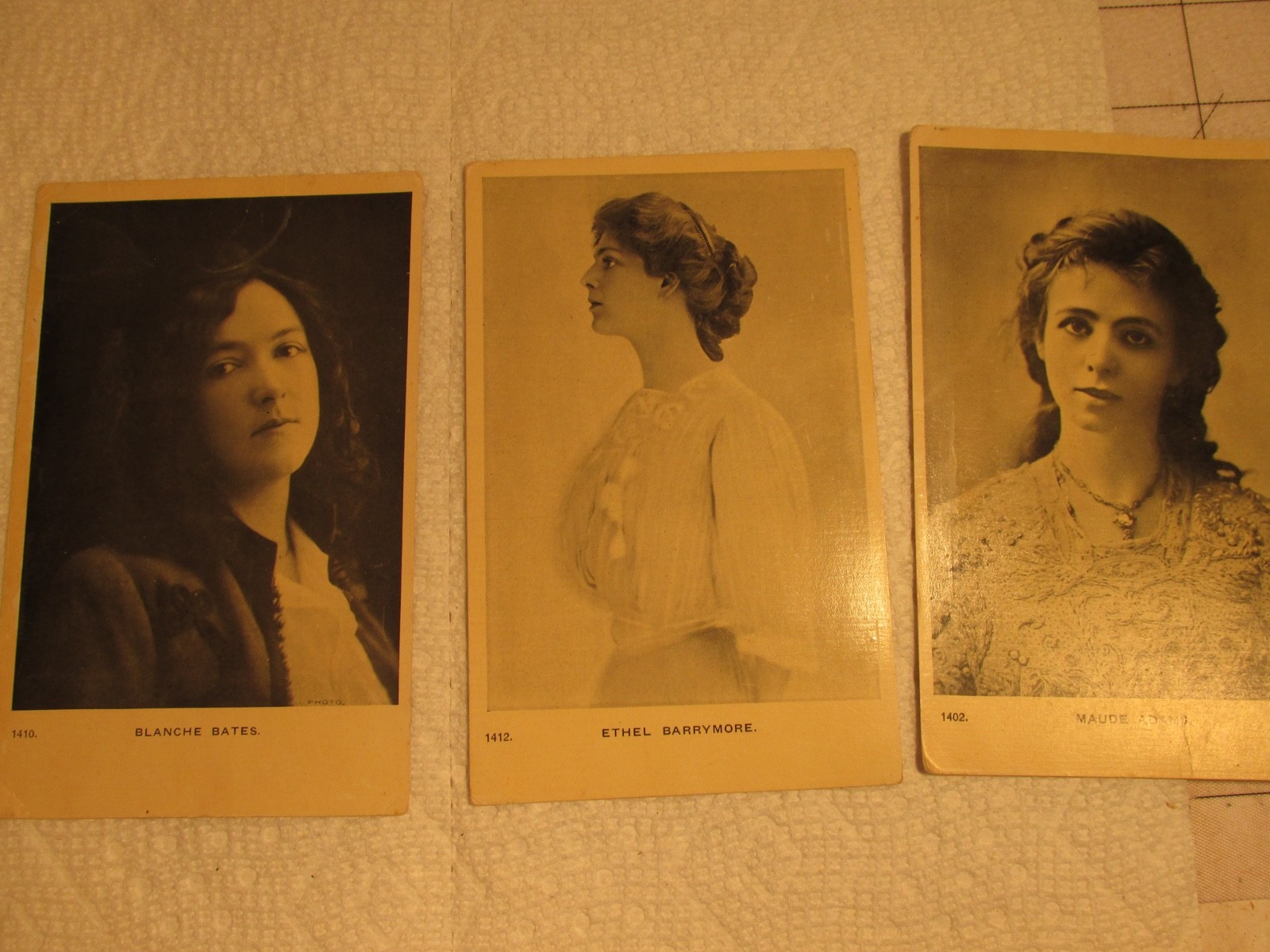 (3) Vintage Actress RPPC Postcard Ethel Barrymore, Blanche Bates, Maude Adams,