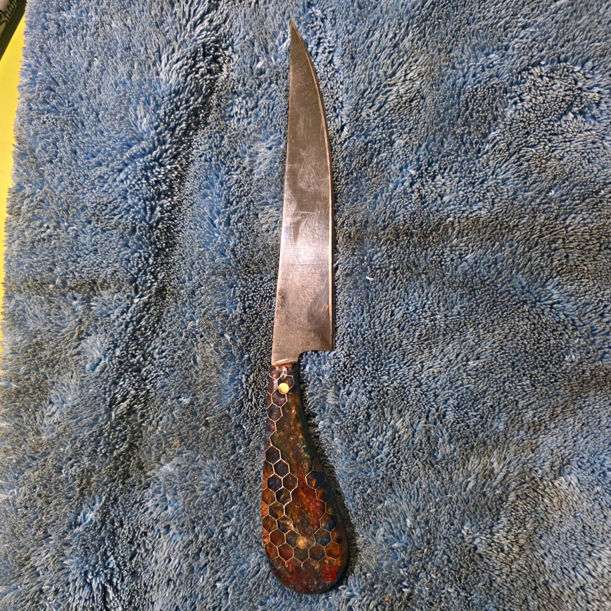 Handmade Fixed Blade Knife Drop Point Plain Edge Steel Silver Blade Wood Handle