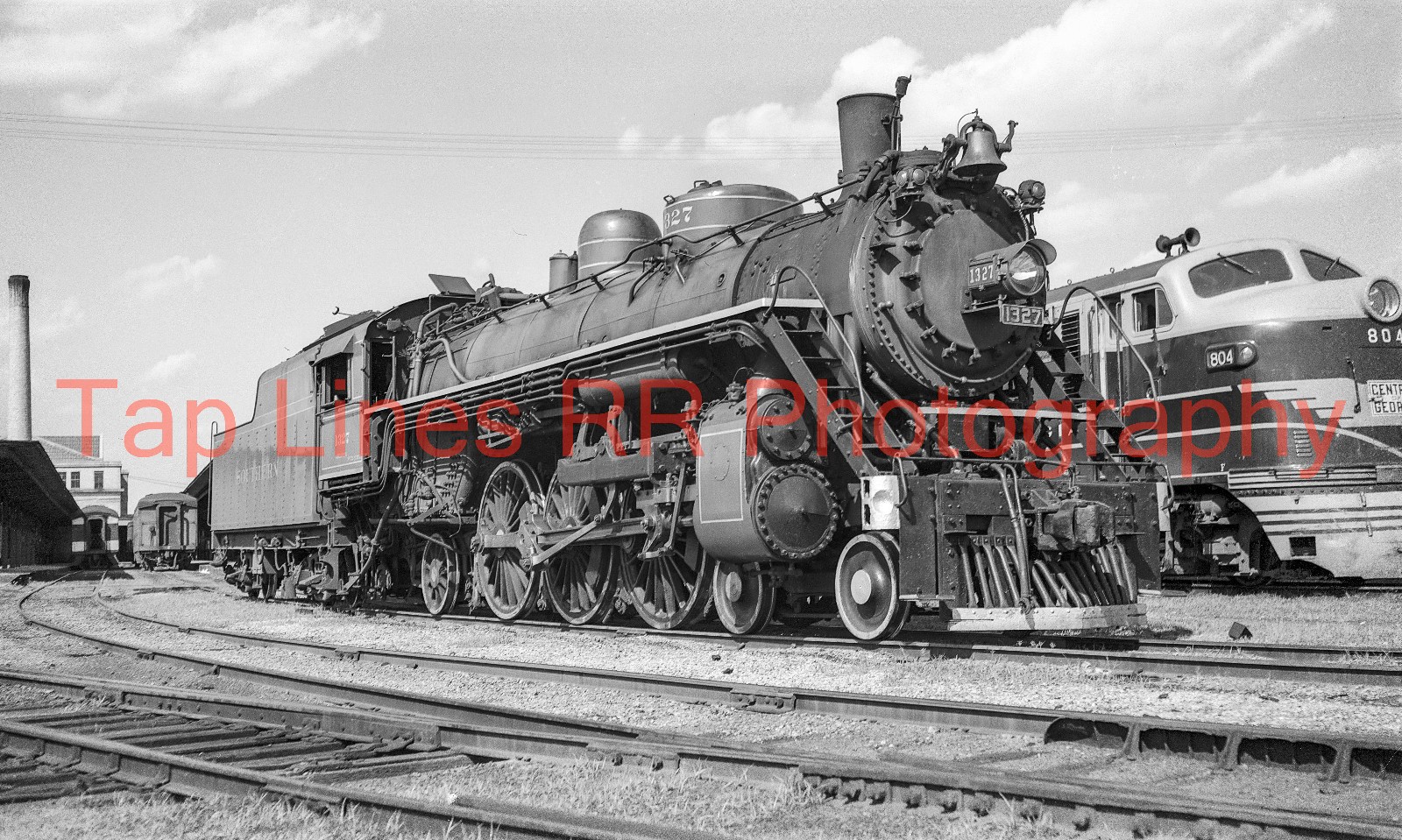 Southern RY #1327 4-6-2 Macon GA 5-19-1947  Central of Georgia #80 New 5x8 Photo